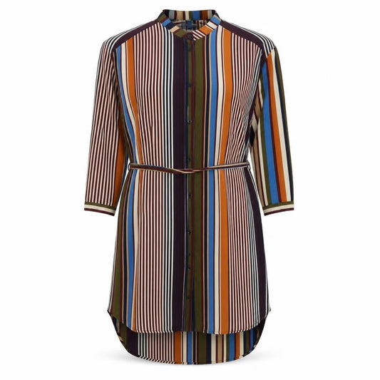 Love & Other Things Womens Multicoloured Striped Polyester Shirt Dress Size XS Collared Button