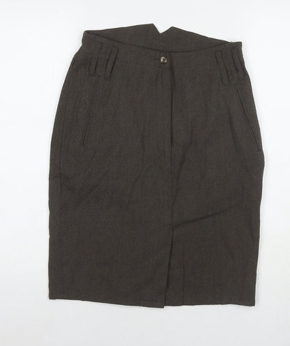 Additional front view of French Connection women’s brown polyester straight & pencil skirt, size M, zip