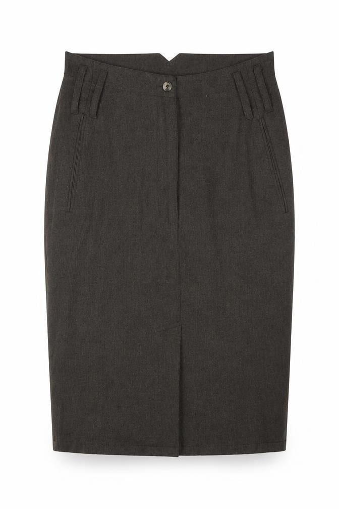 French Connection Womens Brown Polyester Straight & Pencil Skirt Size M Zip