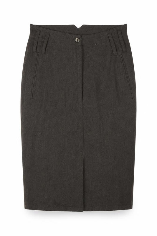 French Connection Womens Brown Polyester Straight & Pencil Skirt Size M Zip