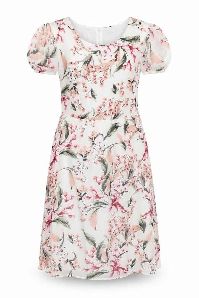 Tenki Womens Multicoloured Floral Polyester A-Line Size 10 Round Neck Zip - Cold Shoulder
