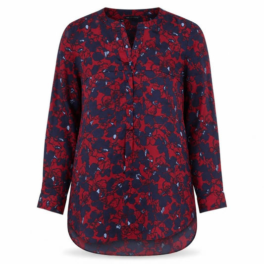 Marks and Spencer Womens Multicoloured Floral Polyester A-Line Size 10 V-Neck Pullover