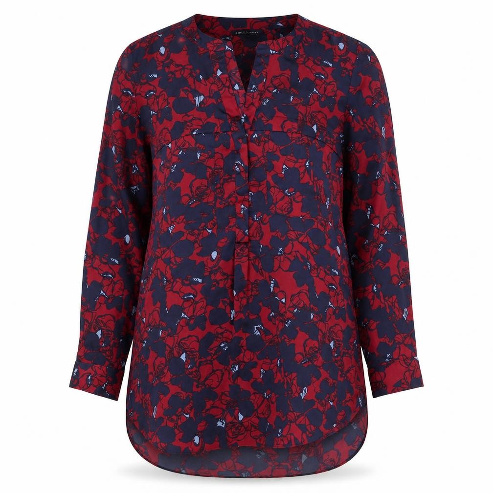 Marks & Spencer Womens Multicoloured Floral Polyester A-Line Size 10 V-Neck Pullover