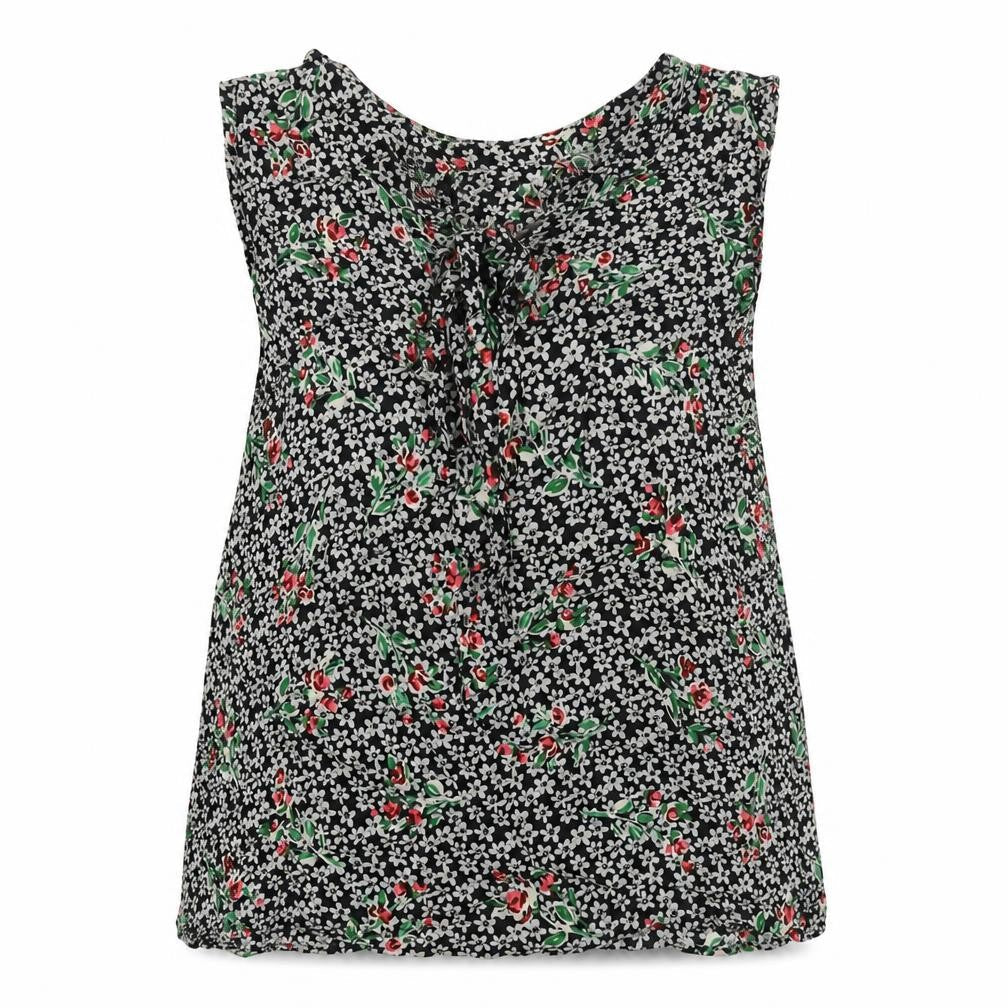 Zara Womens Multicoloured Floral Polyester Basic Tank Size L Round Neck