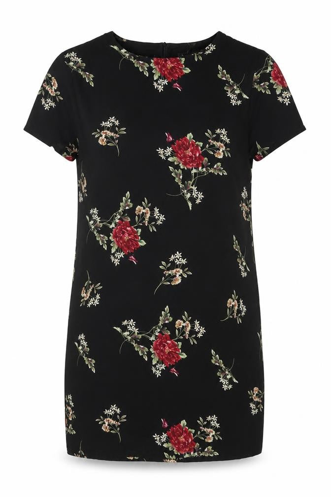 Boohoo Womens Black Polyester A-Line Size 16 Round Neck Pullover