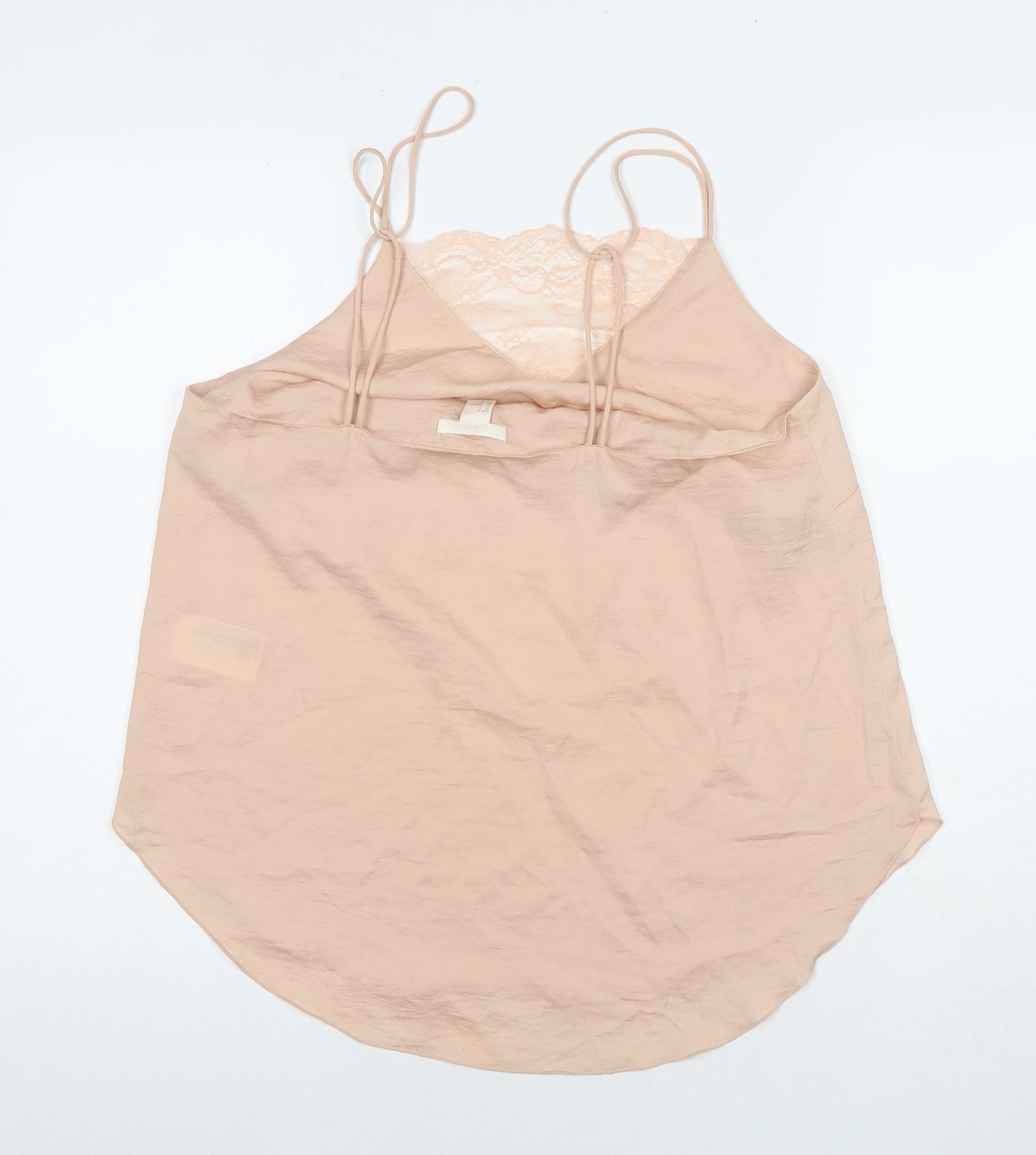 H&M Womens Beige Polyester Basic Tank Size 14 Round Neck