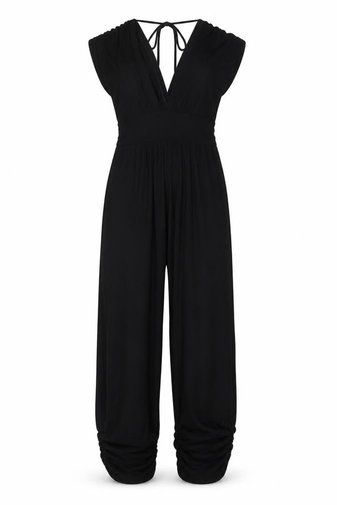 Kuca Womens Black Viscose Jumpsuit One-Piece Size S L23 in Pullover