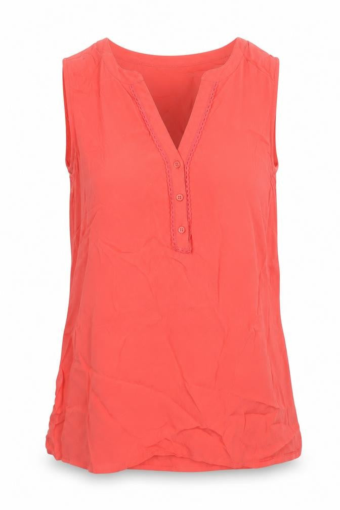 M&Co Womens Pink Polyester Basic Tank Size 10 V-Neck