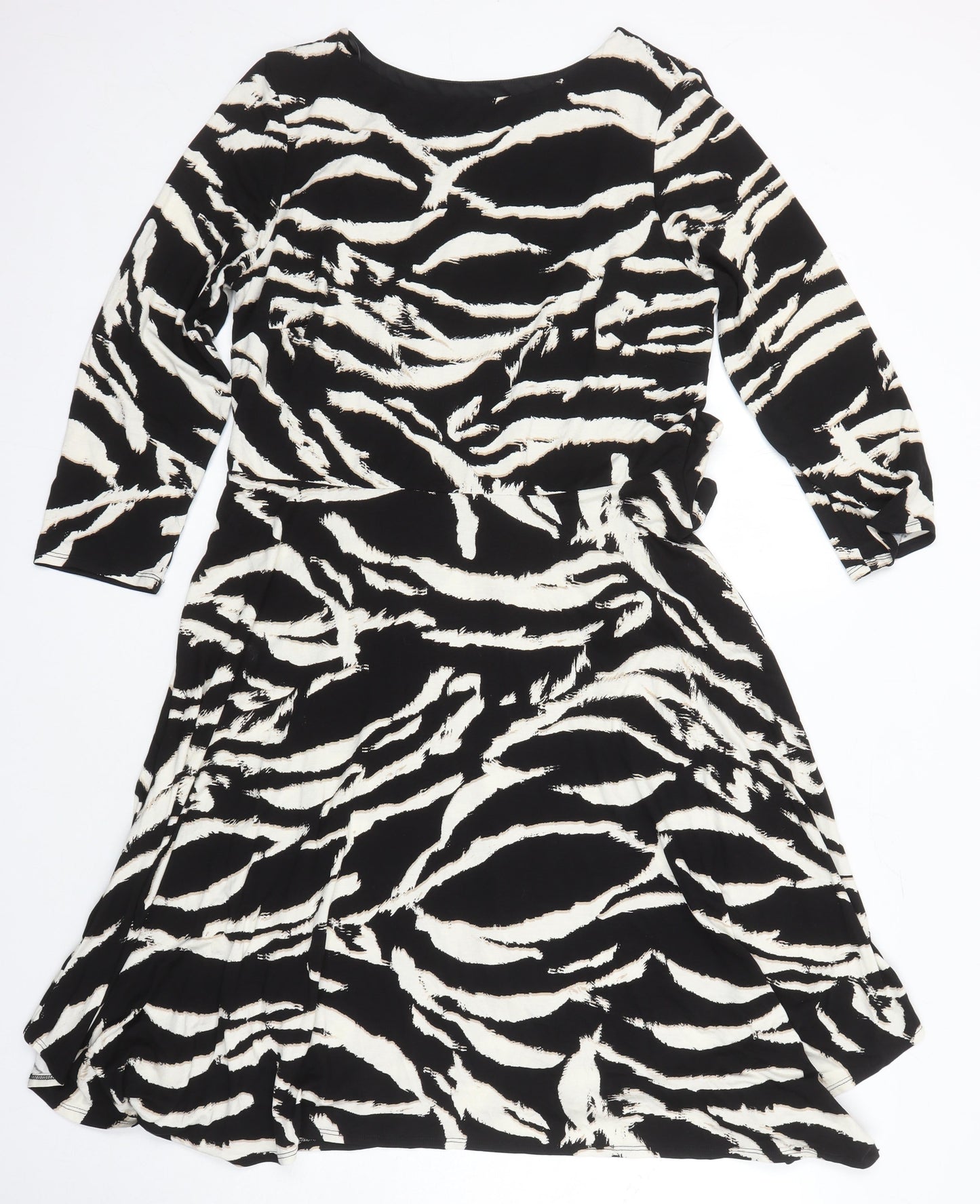 Roman Womens Multicoloured Animal Print Viscose A-Line Size 16 Boat Neck