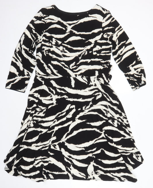 Roman Womens Multicoloured Animal Print Viscose A-Line Size 16 Boat Neck