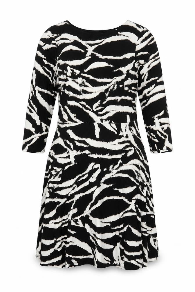 Roman Womens Multicoloured Animal Print Viscose A-Line Size 16 Boat Neck