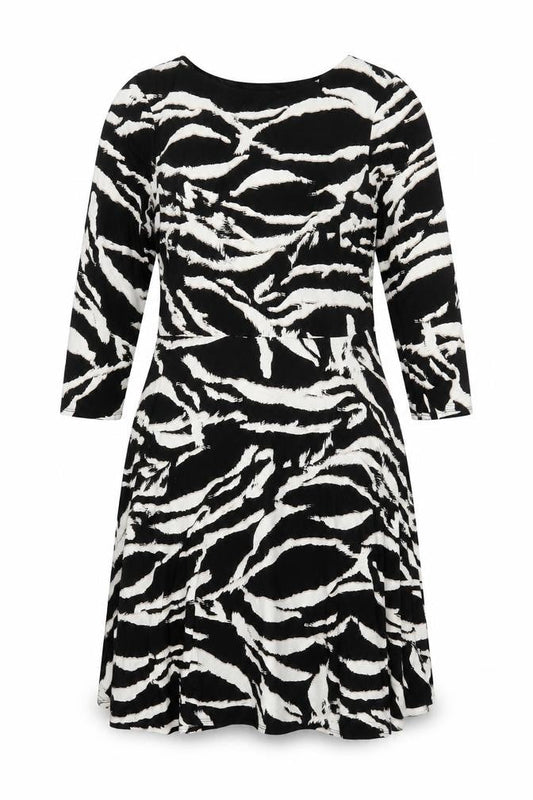 Roman Womens Multicoloured Animal Print Viscose A-Line Size 16 Boat Neck