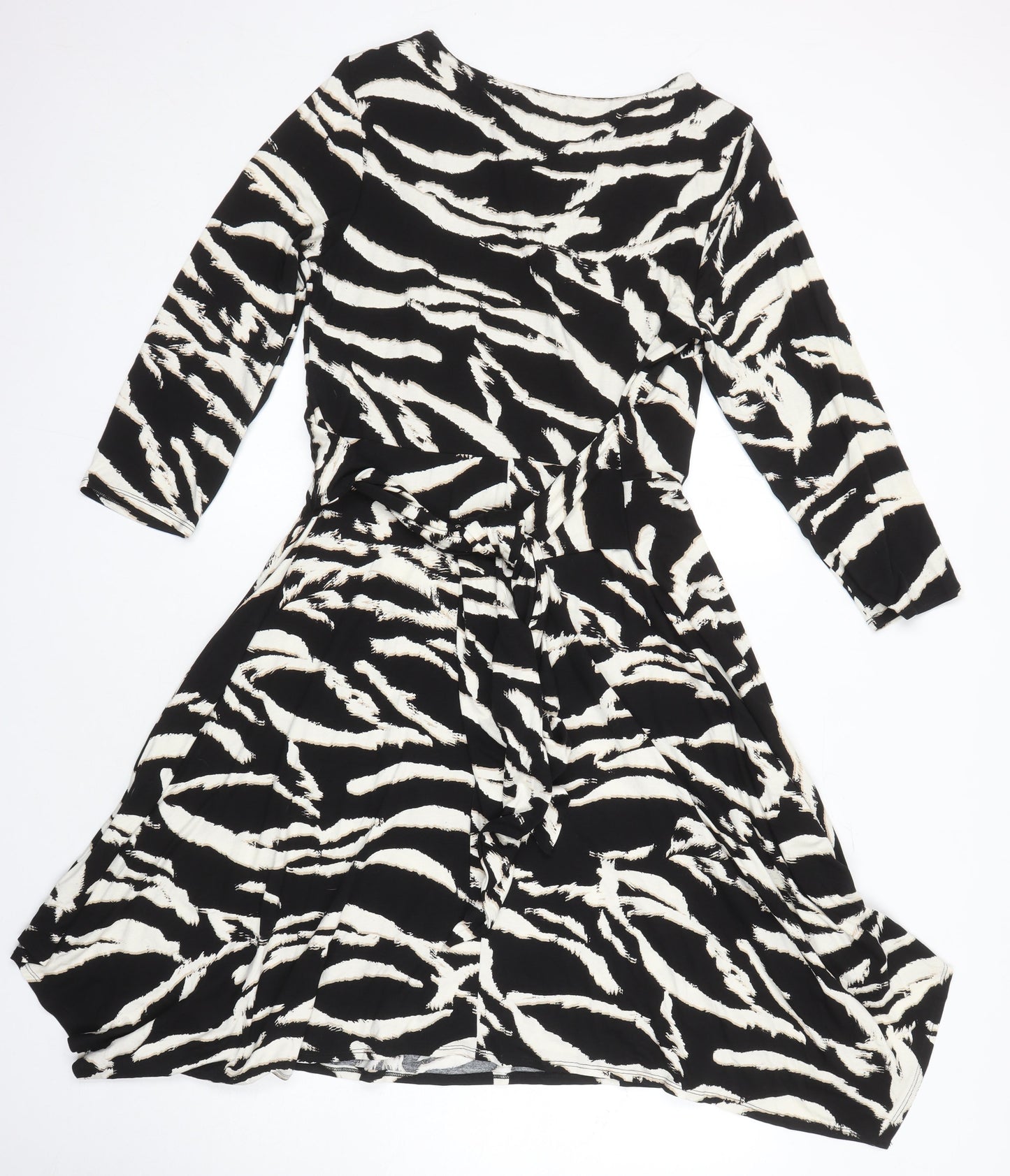 Roman Womens Multicoloured Animal Print Viscose A-Line Size 16 Boat Neck