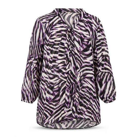 M&Co Womens Multicoloured Geometric Polyester Tunic Blouse Size 10 V-Neck - Tie Detail