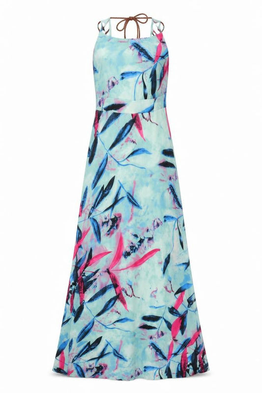 Pop the look Womens Multicoloured Geometric Polyester Maxi Size 14 Square Neck