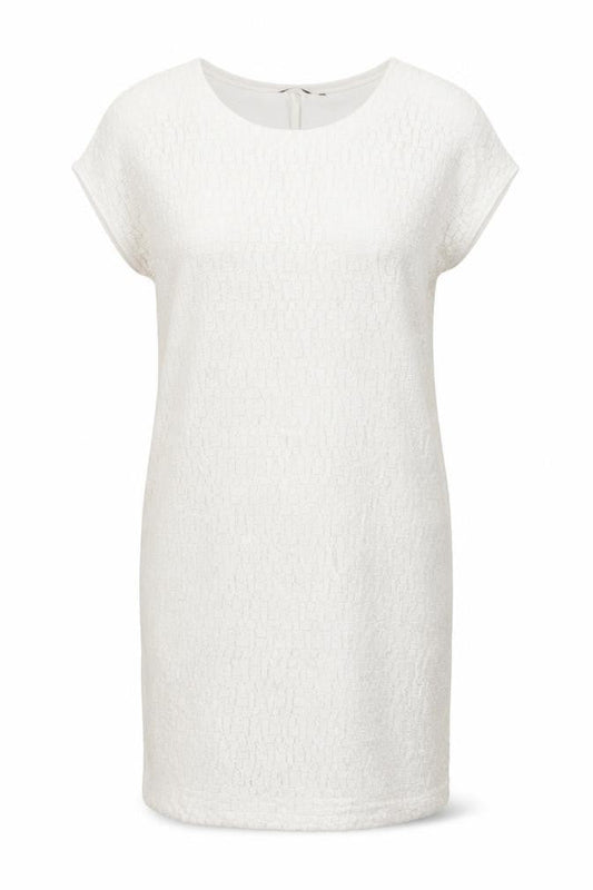 Sandwich Womens White Cotton Blend T-Shirt Dress One Size Boat Neck