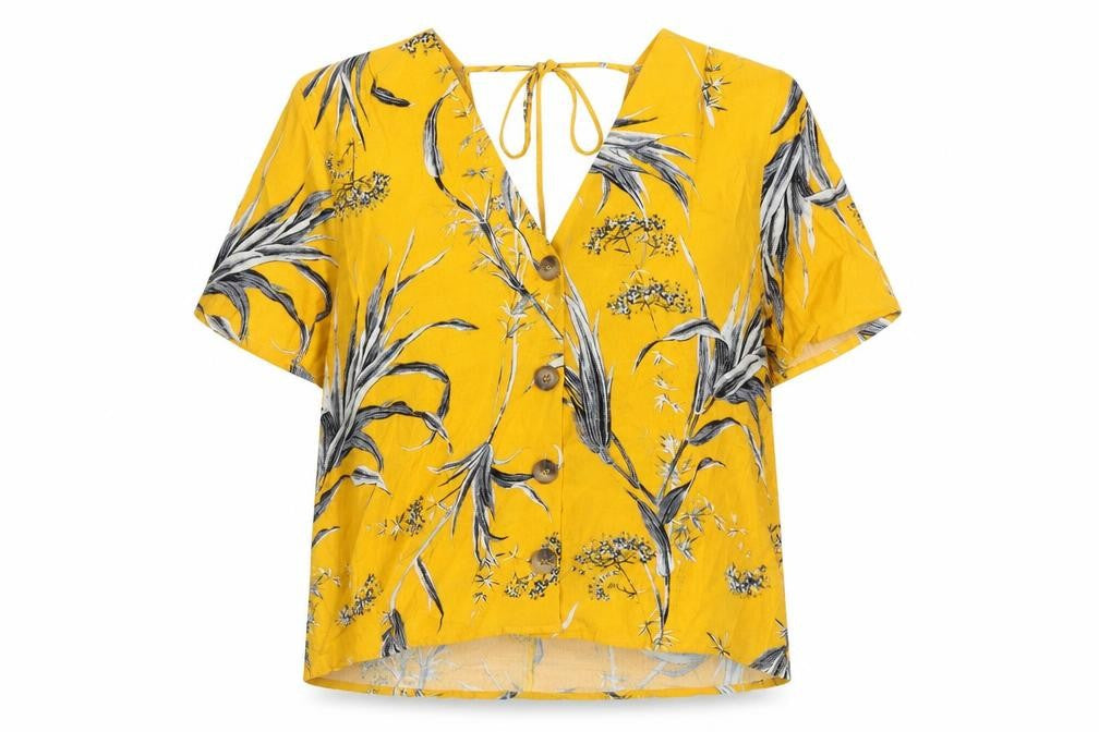 Warehouse Womens Multicoloured Floral Polyester Blend Tunic Blouse Size 12 V-Neck