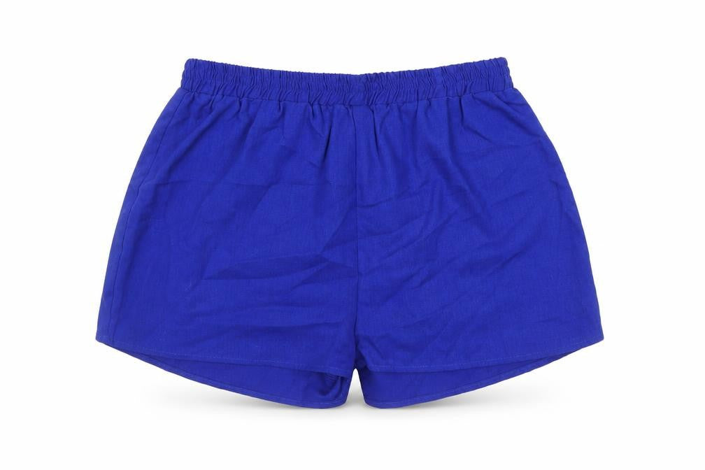 South Beach Womens Blue Houndstooth Polyester Basic Shorts Size 12 Regular - Elasticated Waist