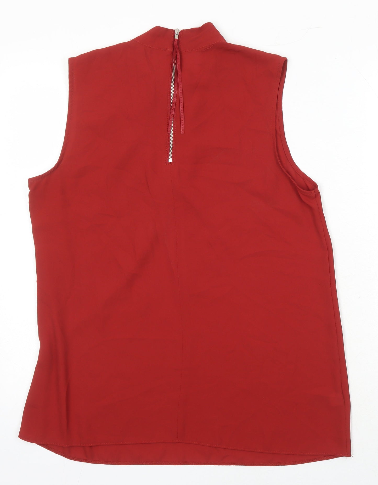 NEXT Womens Red Polyester Jersey Blouse Size 14 Round Neck