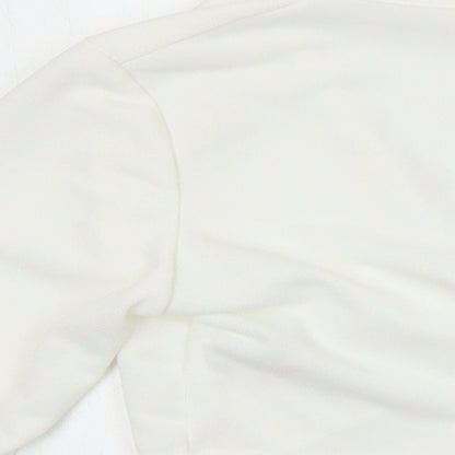 Boohoo Womens Ivory Polyester Cropped Blouse Size 6 V-Neck