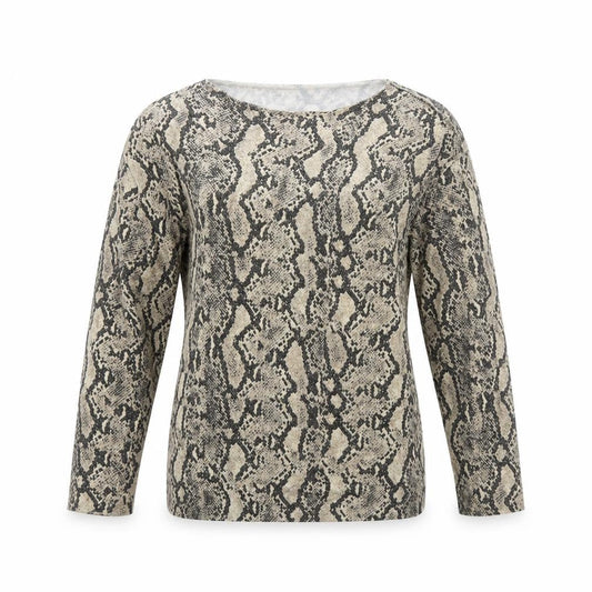 Zara Womens Multicoloured Animal Print Viscose Jersey Blouse Size S Boat Neck