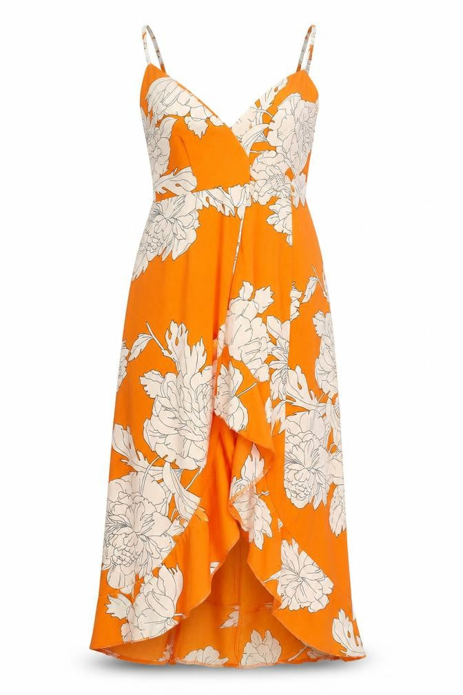 AX Womens Multicoloured Floral Polyester Fit & Flare Size 16 V-Neck