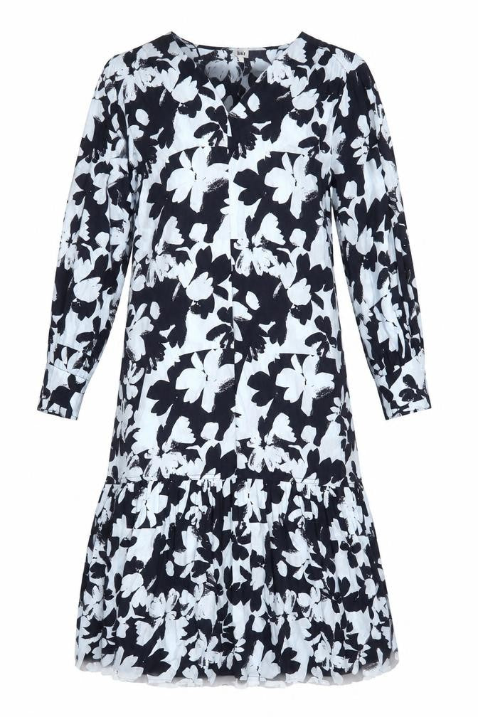 Kin Womens Multicoloured Floral Polyester Blend A-Line Size 12 V-Neck