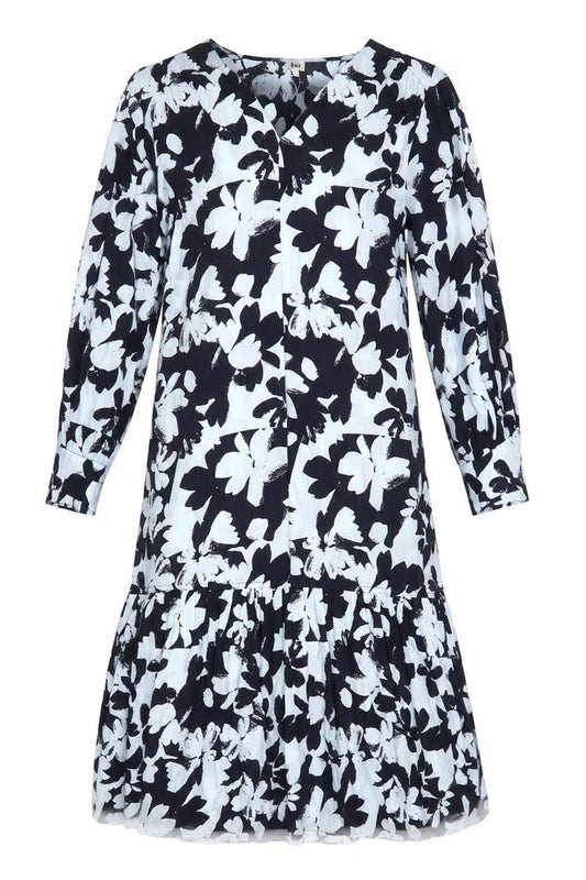 Kin Womens Multicoloured Floral Polyester Blend A-Line Size 12 V-Neck