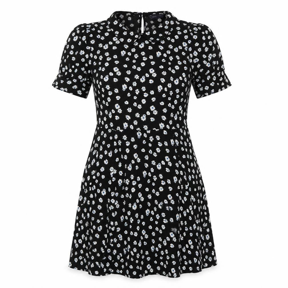 Marks & Spencer Womens Multicoloured Floral Viscose A-Line Size 10 Collared