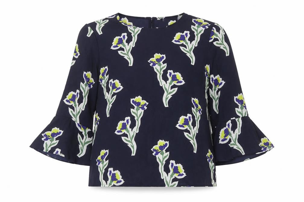 Warehouse Womens Multicoloured Floral Polyester Tunic Blouse Size 16 Roll Neck