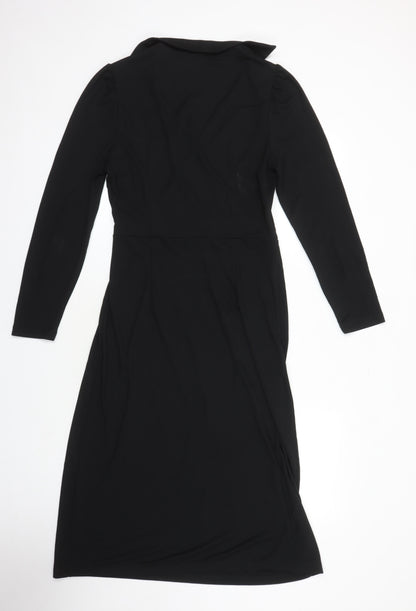 Marks & Spencer Womens Black Polyester Shift Size 12 V-Neck