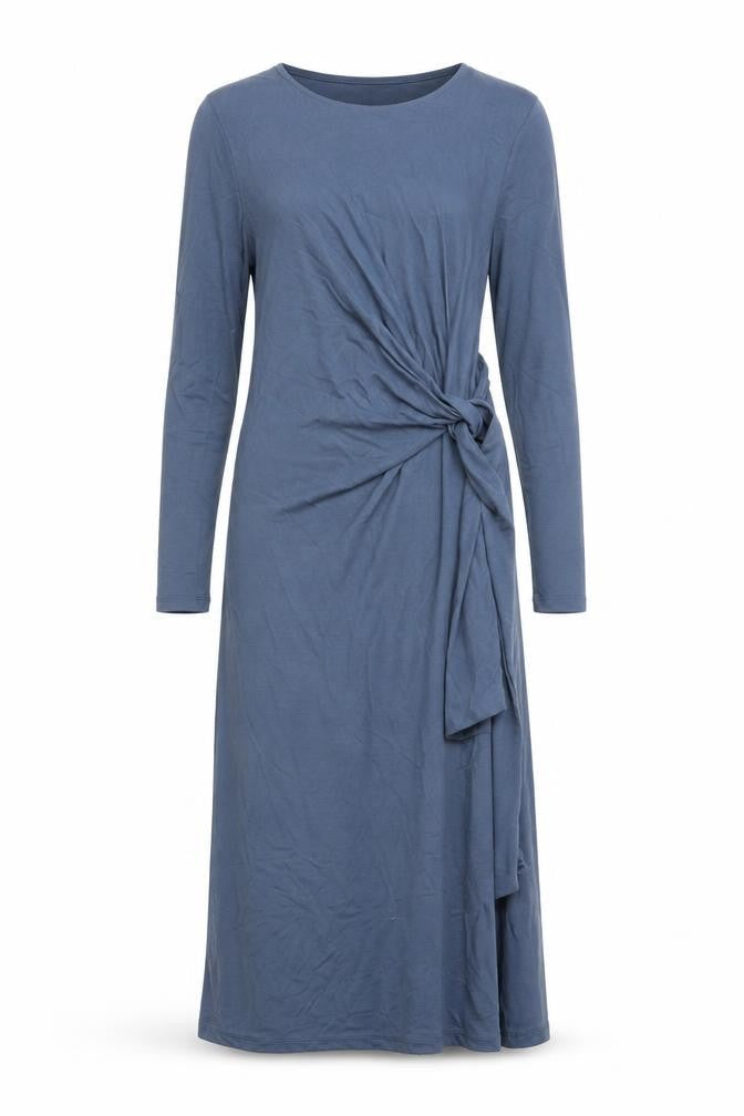Marks & Spencer Womens Blue Modal A-Line Size 6 Round Neck