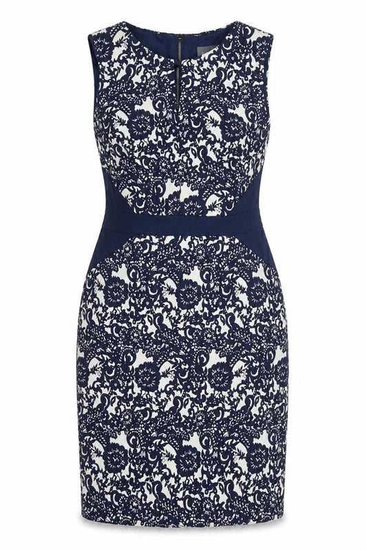 Phase Eight Womens Multicoloured Fair Isle Polyester Pencil Dress Size 14 Boat Neck Zip
