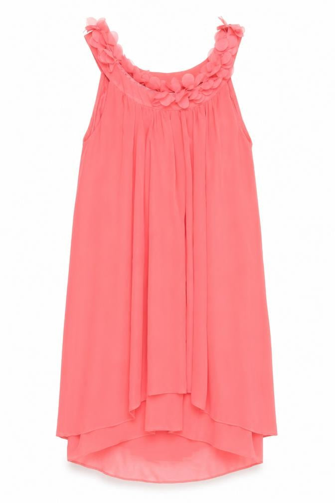 River Island Womens Orange Herringbone Polyester Shift Size 10 Boat Neck