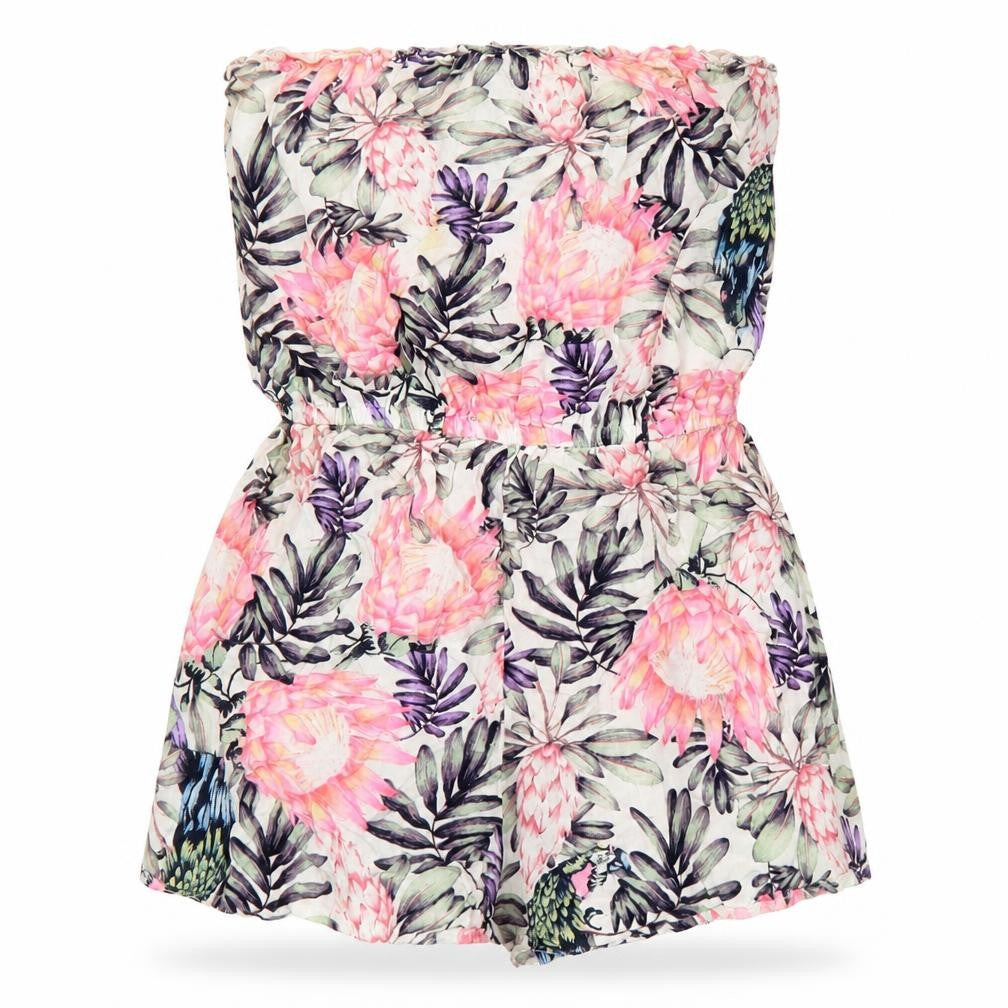 H&M Womens Multicoloured Floral 100% Viscose Playsuit One-Piece Size 6