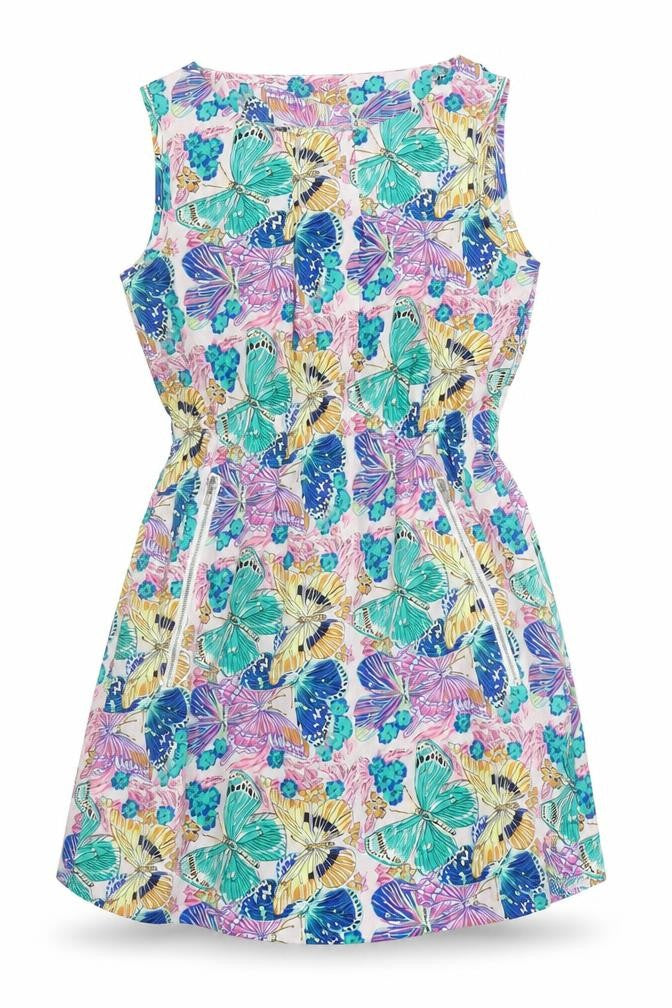 Mela London Womens Multicoloured Geometric Polyester A-Line Size 10 Boat Neck - Pockets