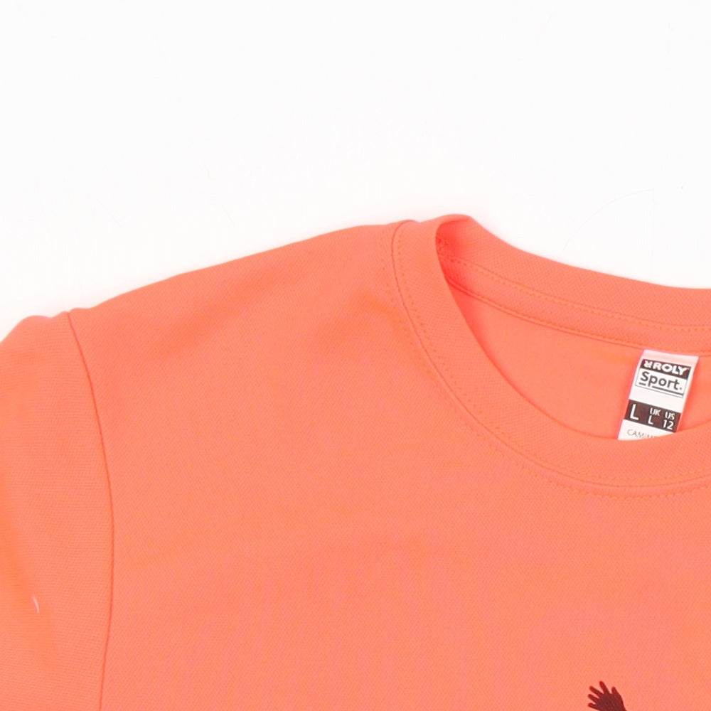 Roly Sport Womens Pink Polyester Basic T-Shirt Size L Round Neck