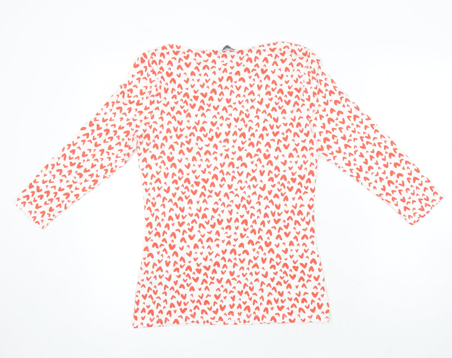 M&S Womens Multicoloured Geometric Chlorofibre Jersey Blouse Size 10 Round Neck