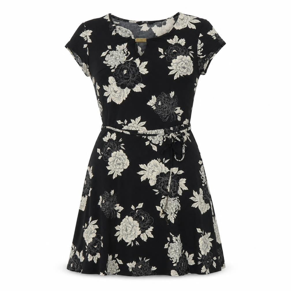 KD London Womens Multicoloured Floral Polyester A-Line Size 10 Scoop Neck