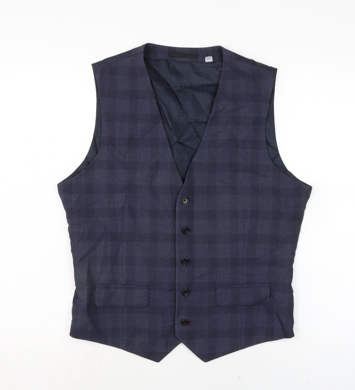 Burton Mens Blue Jacket Waistcoat Size M Button