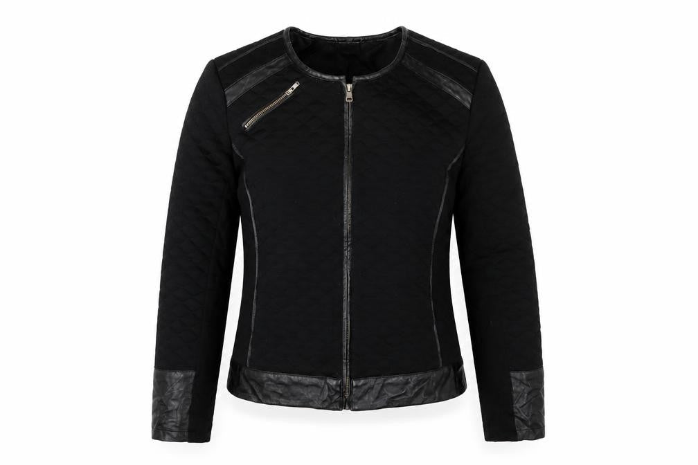 Miss Captain Womens Black Biker Jacket Size 10 Zip