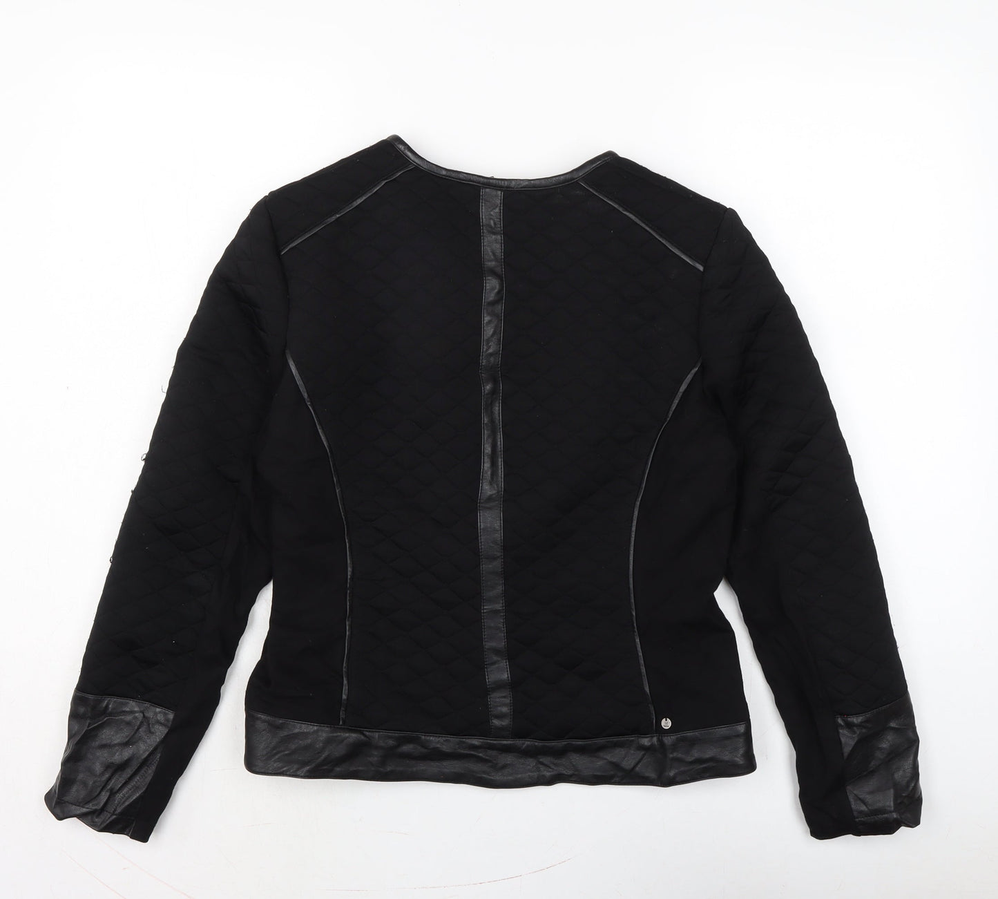Miss Captain Womens Black Biker Jacket Size 10 Zip