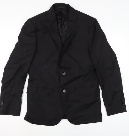 Flannels Mens Black Jacket Size 40 Button