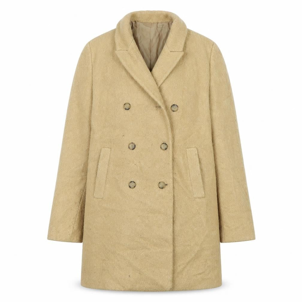 Zara Womens Brown Overcoat Coat Size L Button