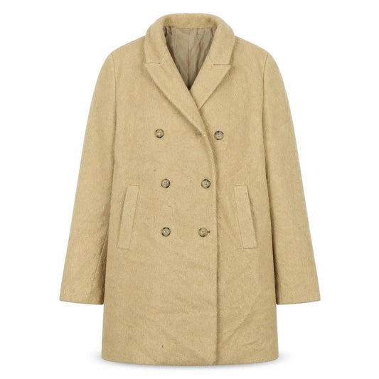Zara Womens Brown Overcoat Coat Size L Button