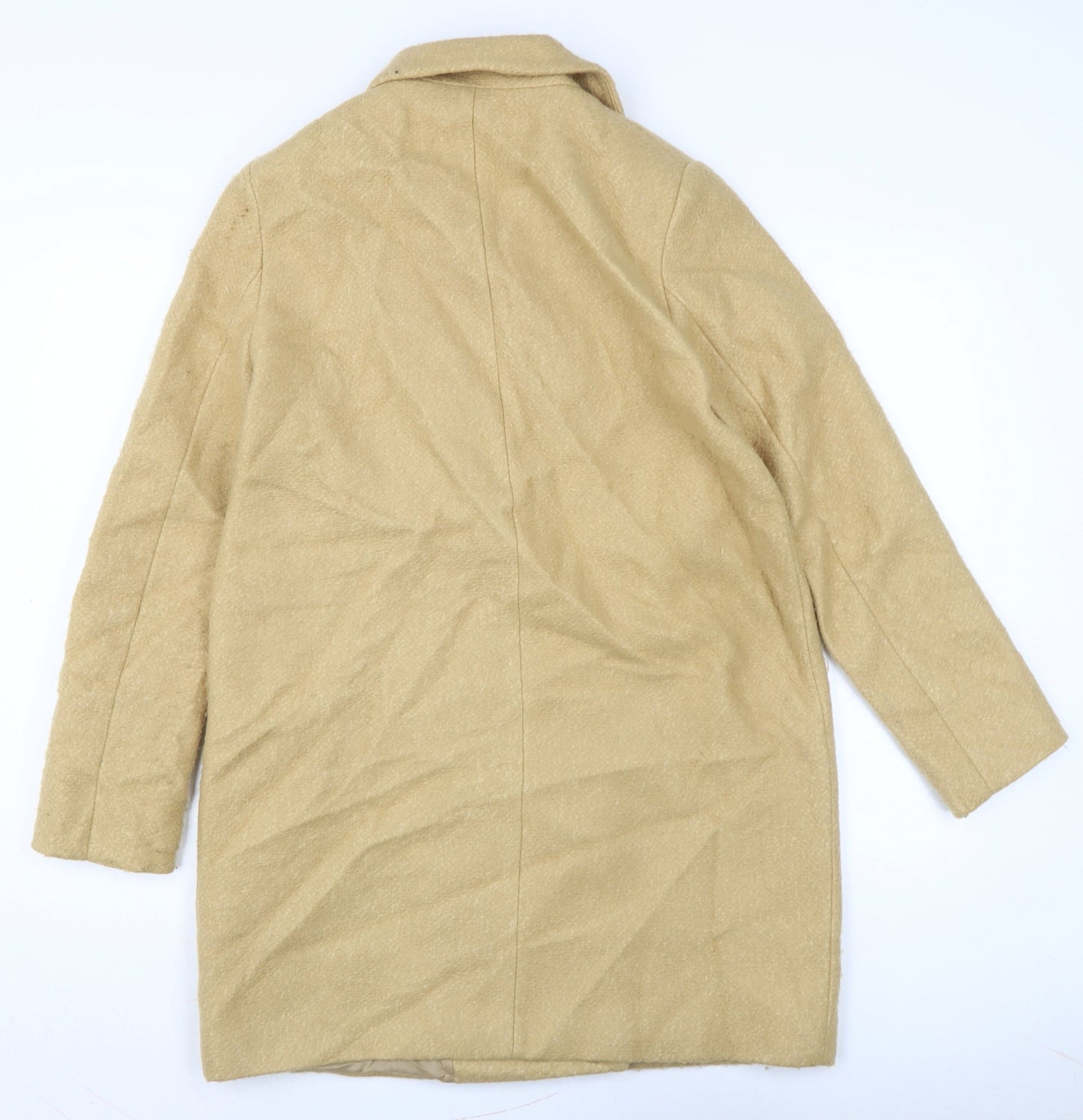 Zara Womens Brown Overcoat Coat Size L Button