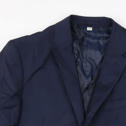 Close-up detail of Autograph men’s blue jacket, size 42, button