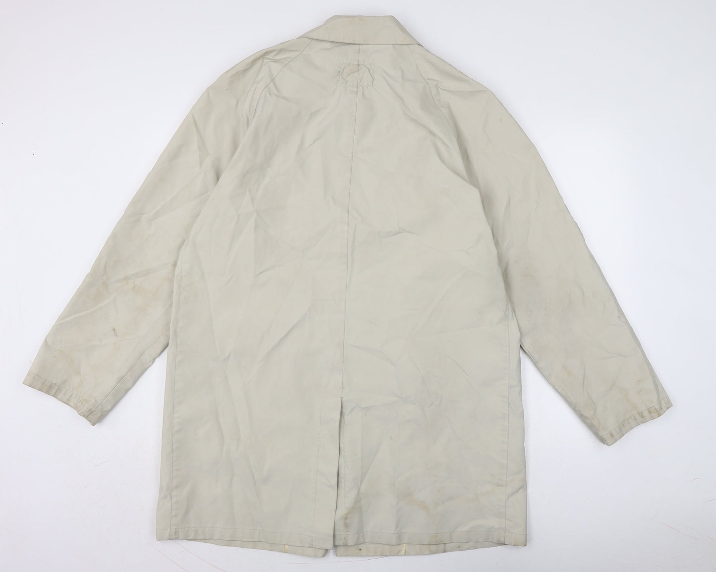 Georgio Armani Mens Ivory Rain Coat Coat Size XL Snap