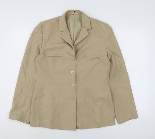 NEXT Womens Beige Jacket Coatigan Size 12 Button