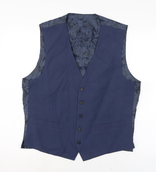 Ocassions Mens Blue Jacket Waistcoat Size 42 Button